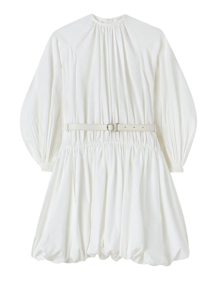        Jil-Sander-Short-Gathered-Voluminous-Dress-White-1