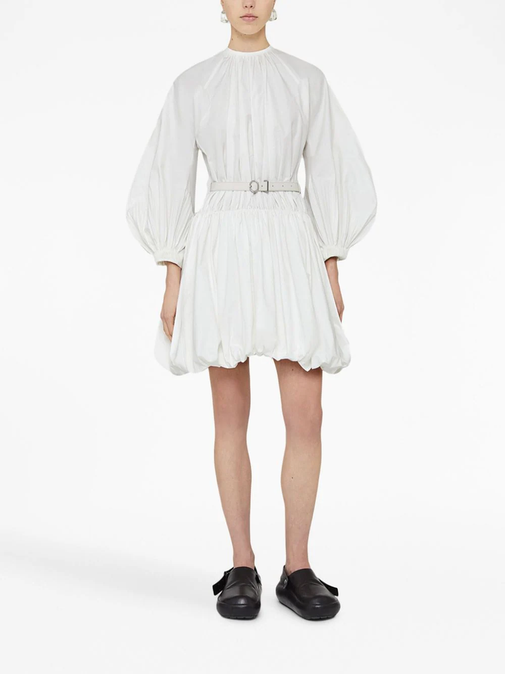 Jil-Sander-Short-Gathered-Voluminous-Dress-White-2