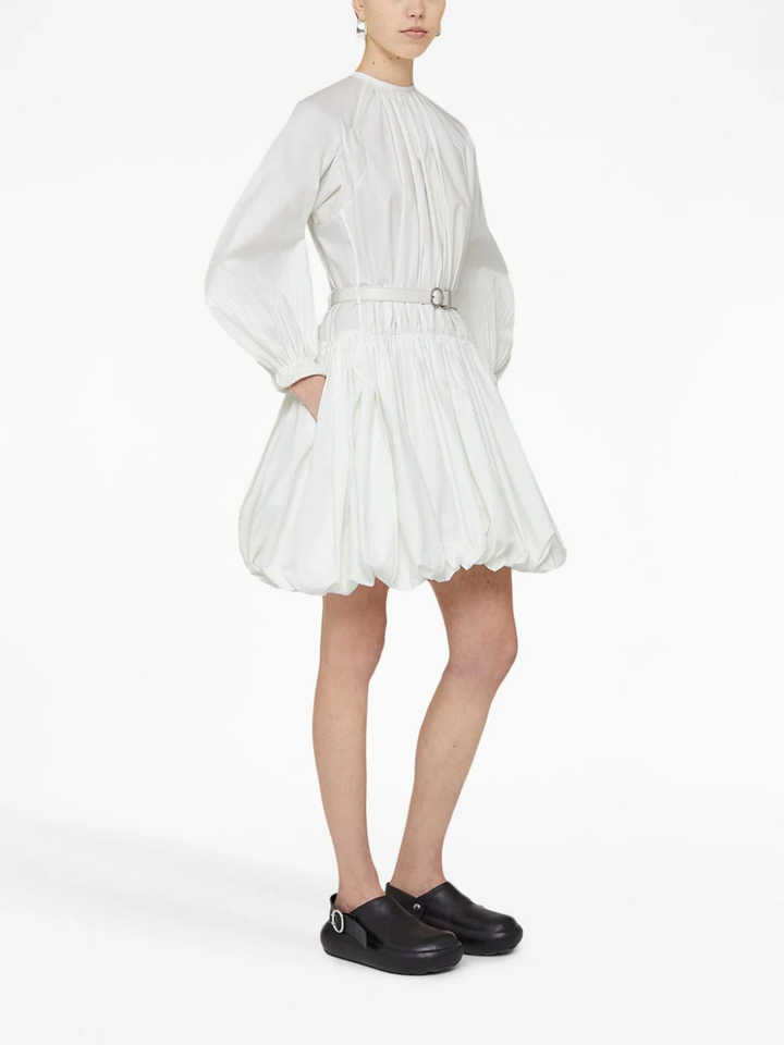 Jil-Sander-Short-Gathered-Voluminous-Dress-White-3