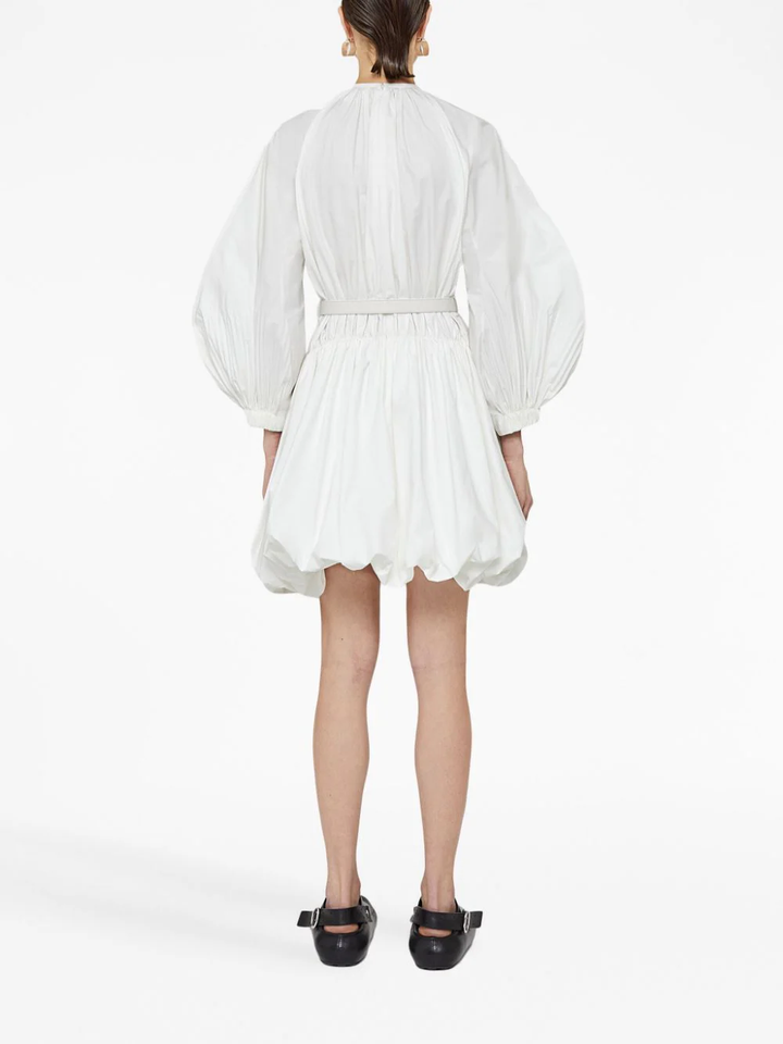 Jil-Sander-Short-Gathered-Voluminous-Dress-White-4