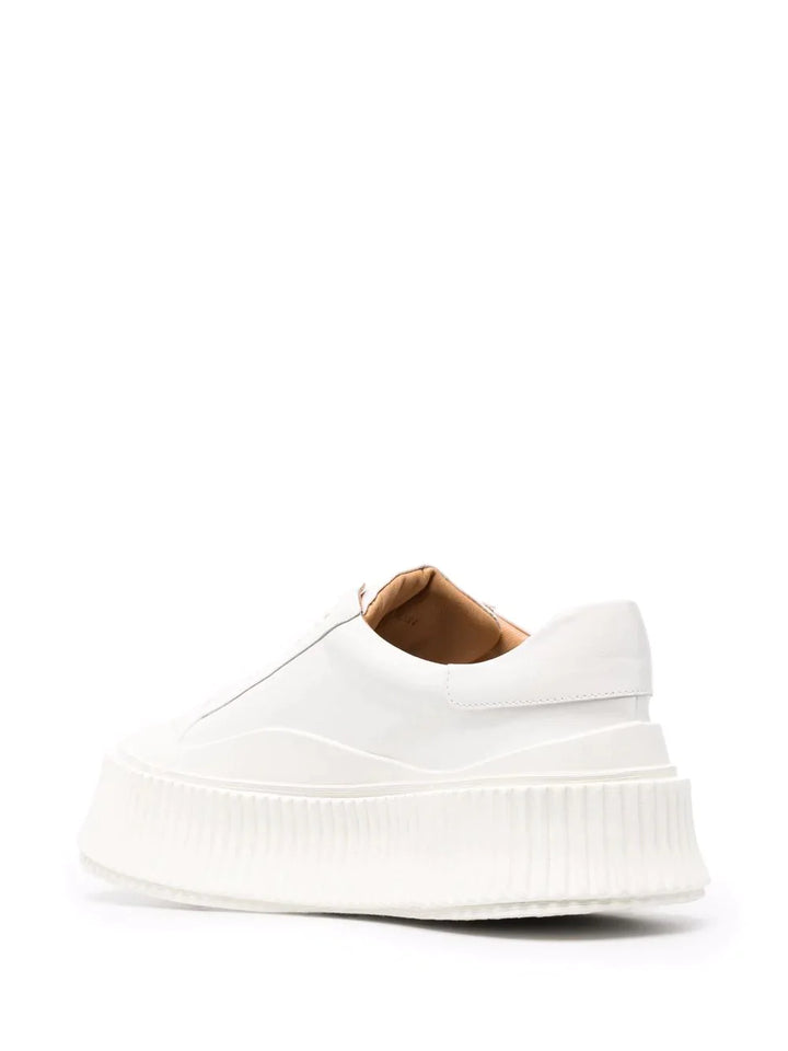 Jil Sander Vit Agnellato Sneakers White 3