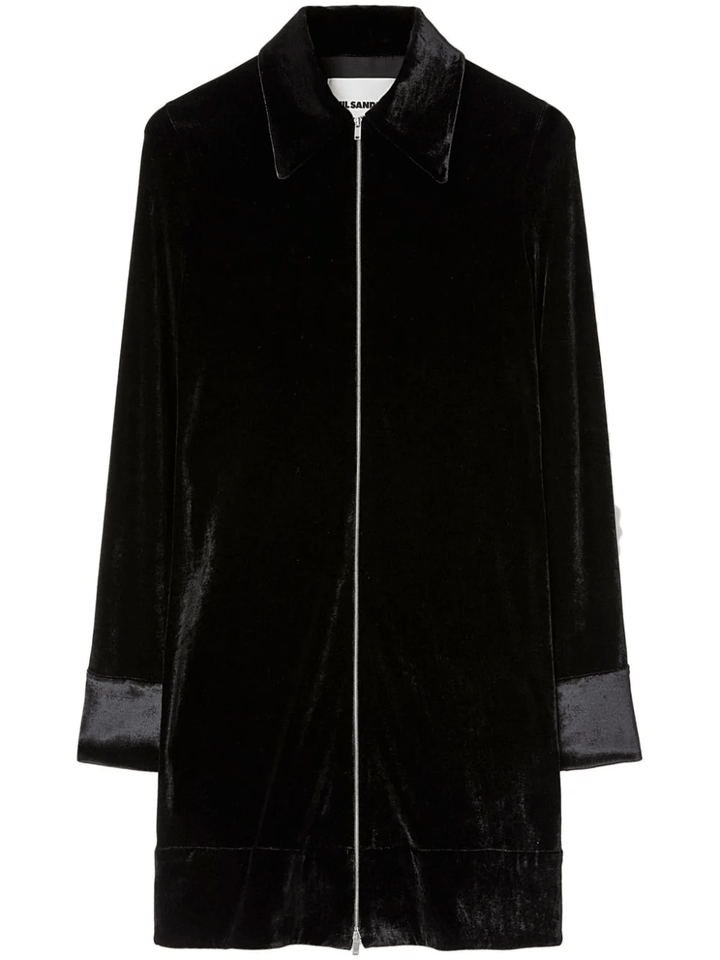 Jil-Sander-Washed-Velvet-Jersey-Shirt-Dress-Black-1