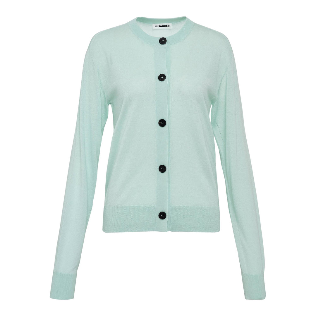 Club21 - Jil Sander - Crew Neck Long Sleeve Cardigan - CARDIGANS - Green