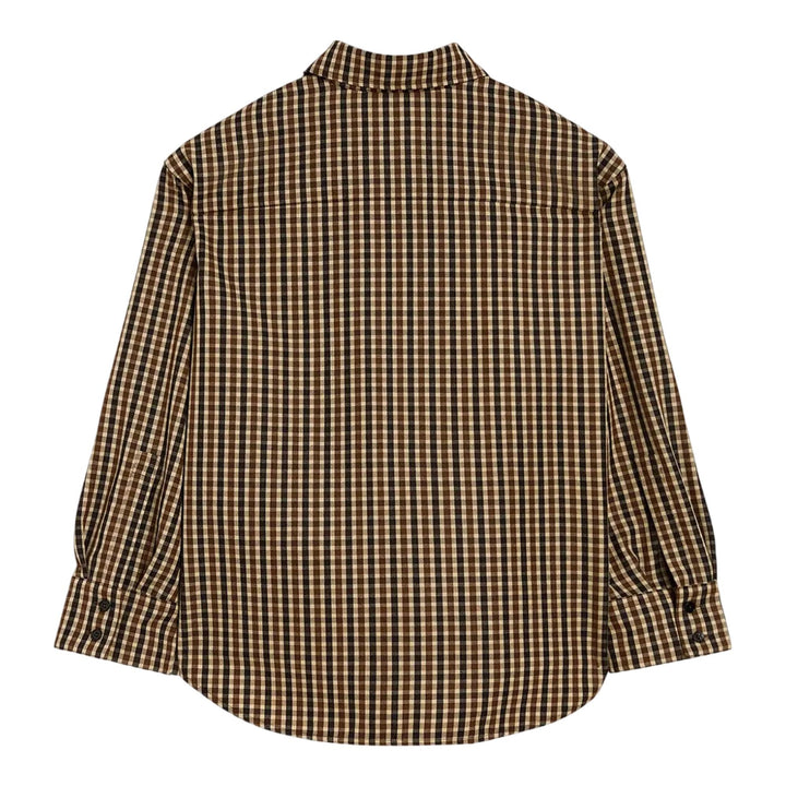 Club21 - Jil Sander - Micro Check Dry Wool Shirt - BLOUSES - Brown