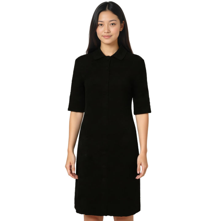 Club21 - Jil Sander - Short Shirt Dress Flower Viscose - WOVEN DRESSES - Black