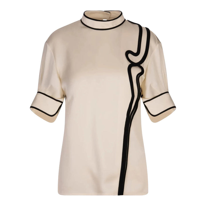 Club21 - Jil Sander - Short Sleeve Top Enverse Satin - WOVEN TOPS - Natural