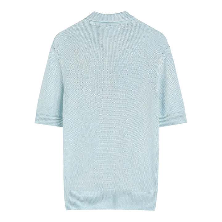 Club21 - Jil Sander - Viscose Flower Knit Polo - POLOS - Blue
