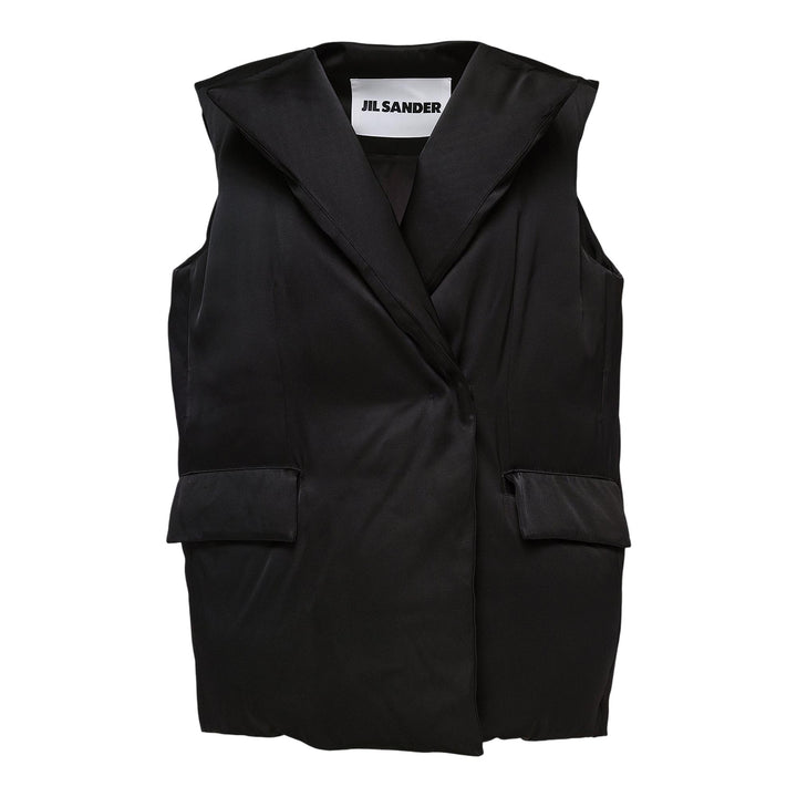 Club21 - Jil Sander - Water-Repellent Vest In Heavy Viscose - VESTS - Black