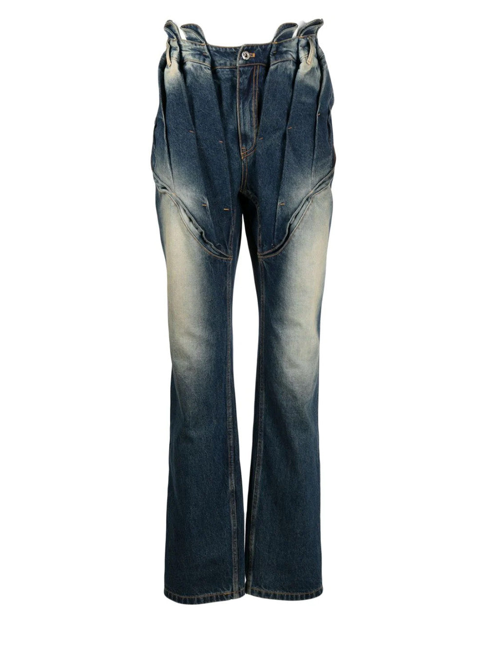    Juntae-Kim-Gathered-Corset-Denim-Trousers-Blue-1