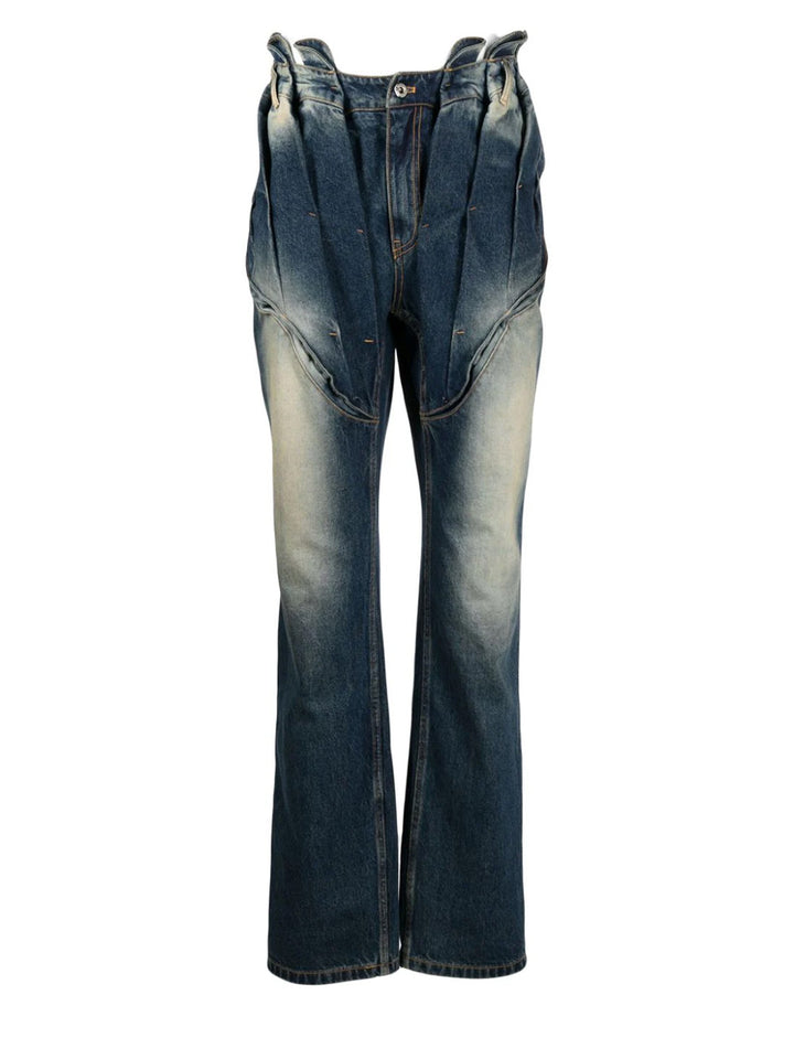    Juntae-Kim-Gathered-Corset-Denim-Trousers-Blue-1