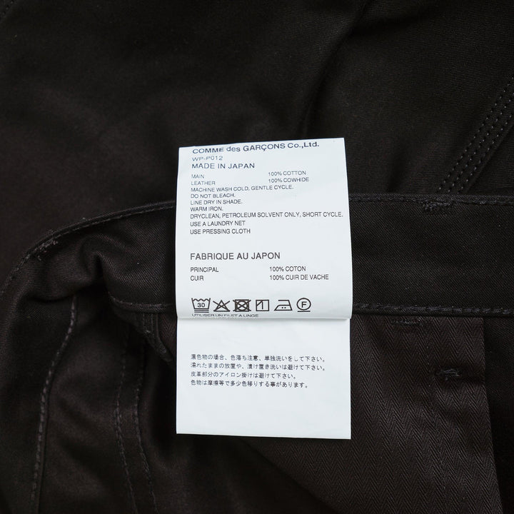 Club21 - Junya Watanabe - Cotton Back Satin Leather Pants - PANTS - Black