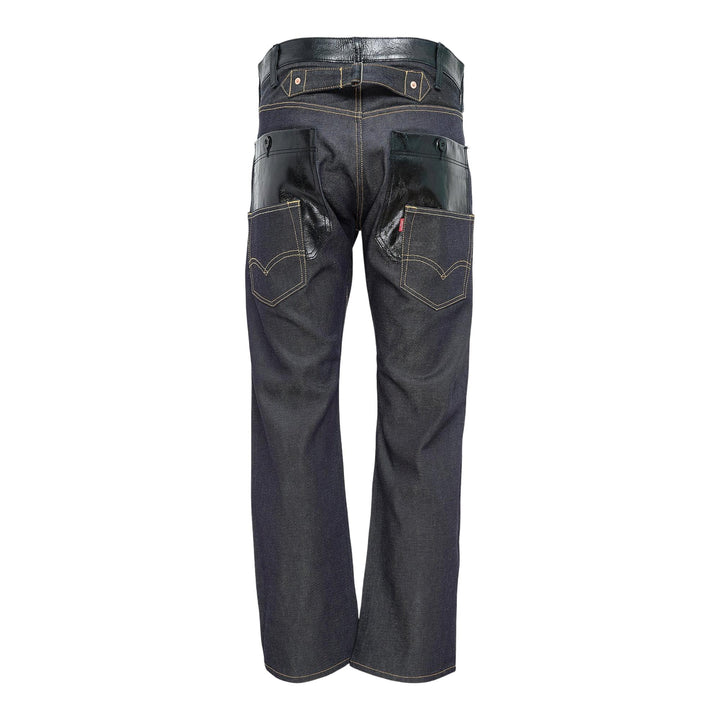 Club21 - Junya Watanabe - Cotton Denim Leather Levi'S Jeans - JEANS - Black