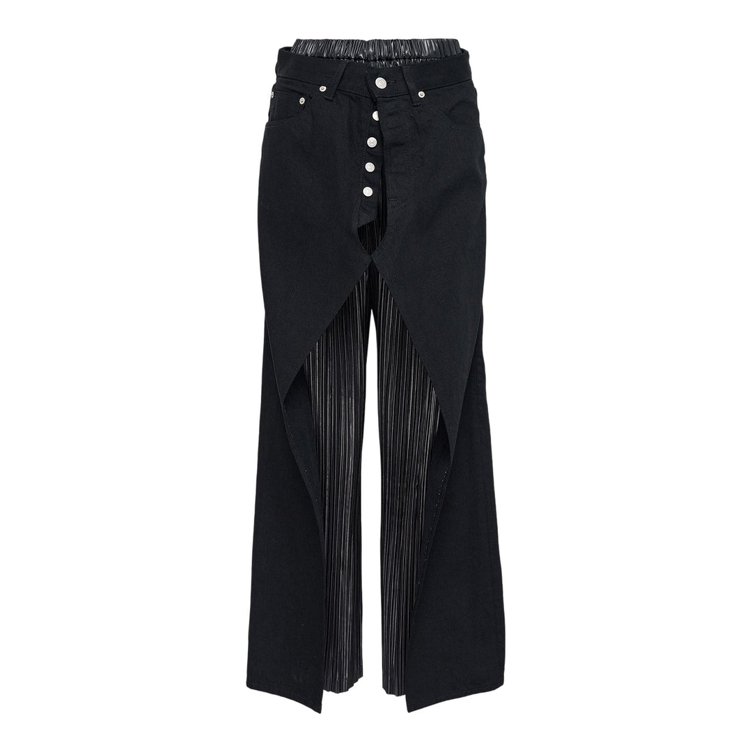 Club21 - Junya Watanabe - Cotton Denim X Polyester Satin Pants - PANTS - Black