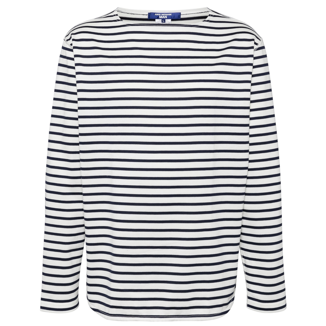 Junya_Watanabe_Cotton_Jersey_Stripe_T-Shirt_Offwhite