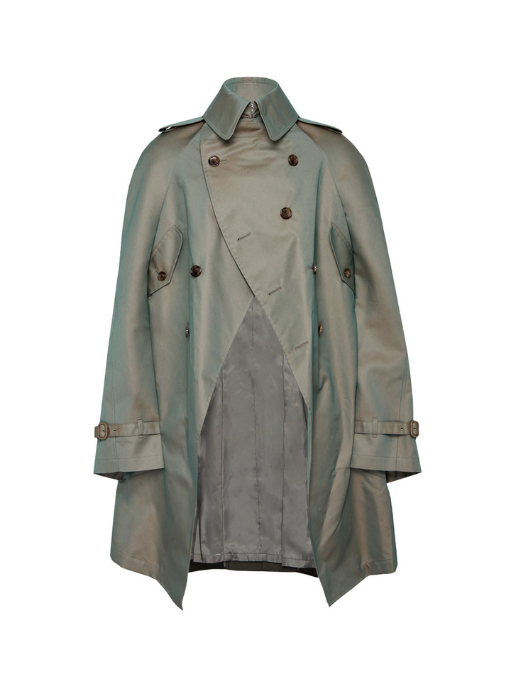 Junya_Watanabe_Cotton_Polyester_Chambray_Cape-Khaki