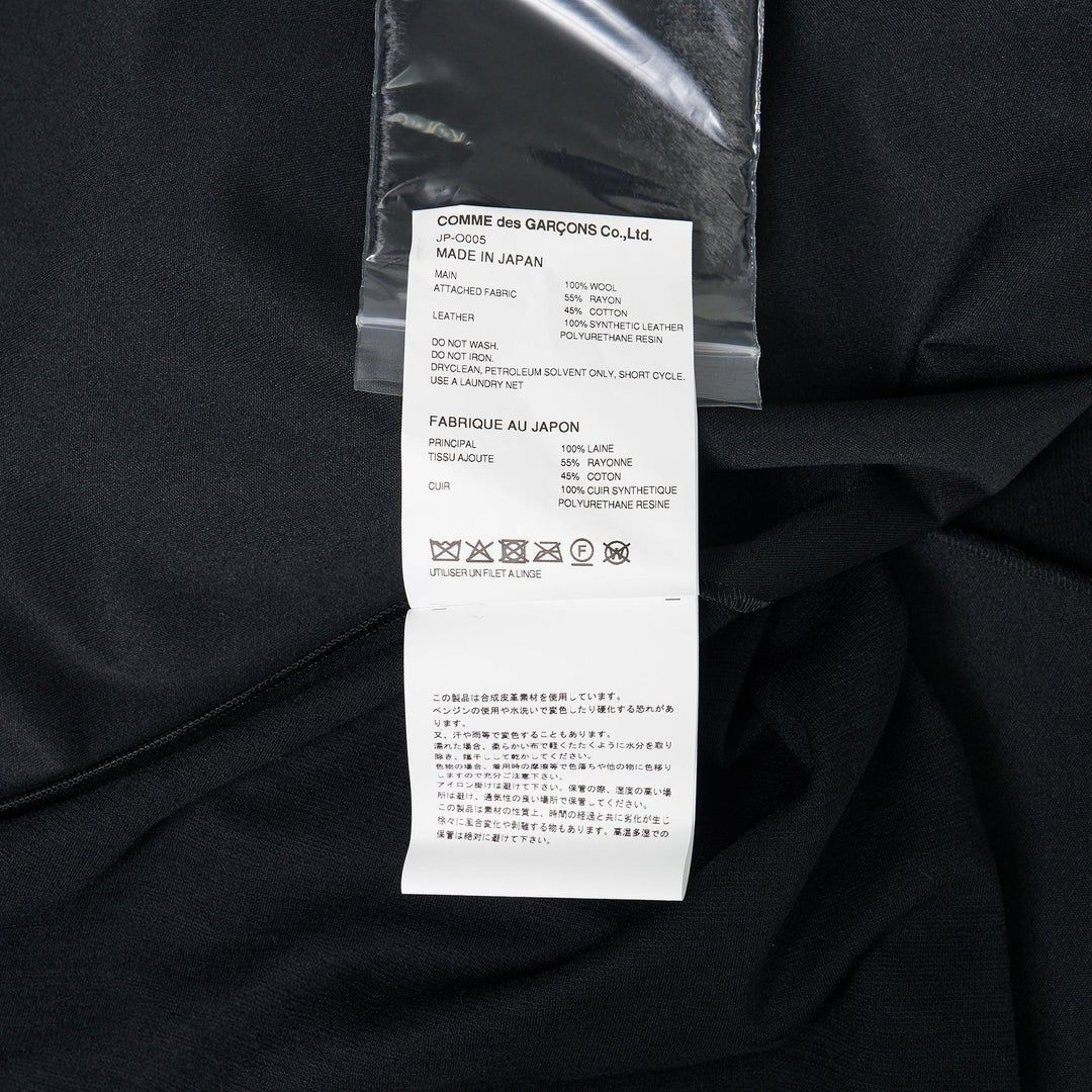 Club21 - Junya Watanabe - Fake Leather Wool Ponte Dress - KNIT DRESSES - Black