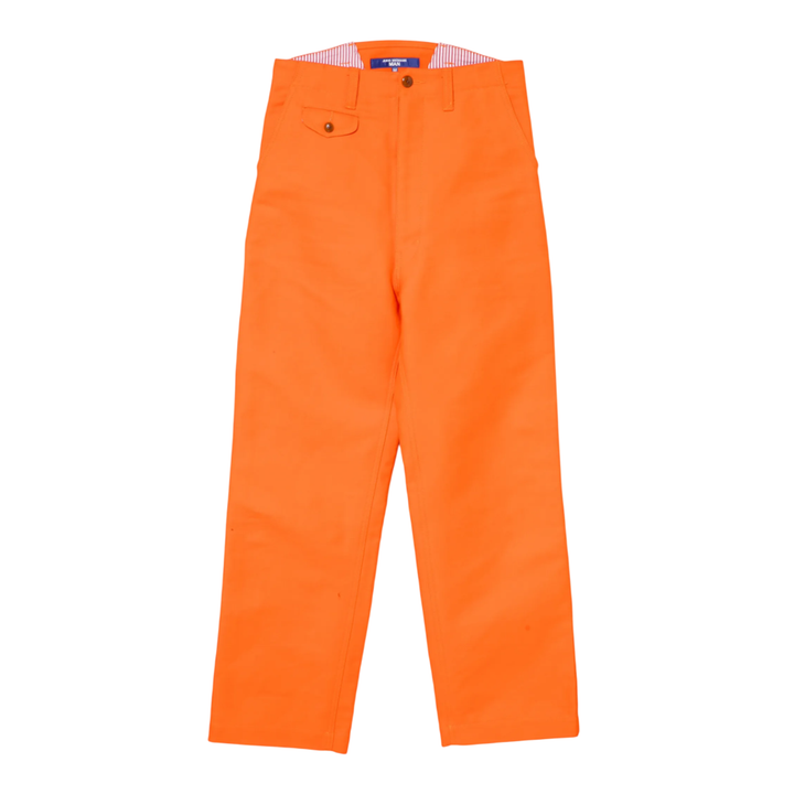 Orange Straight Cut Cotton Pants