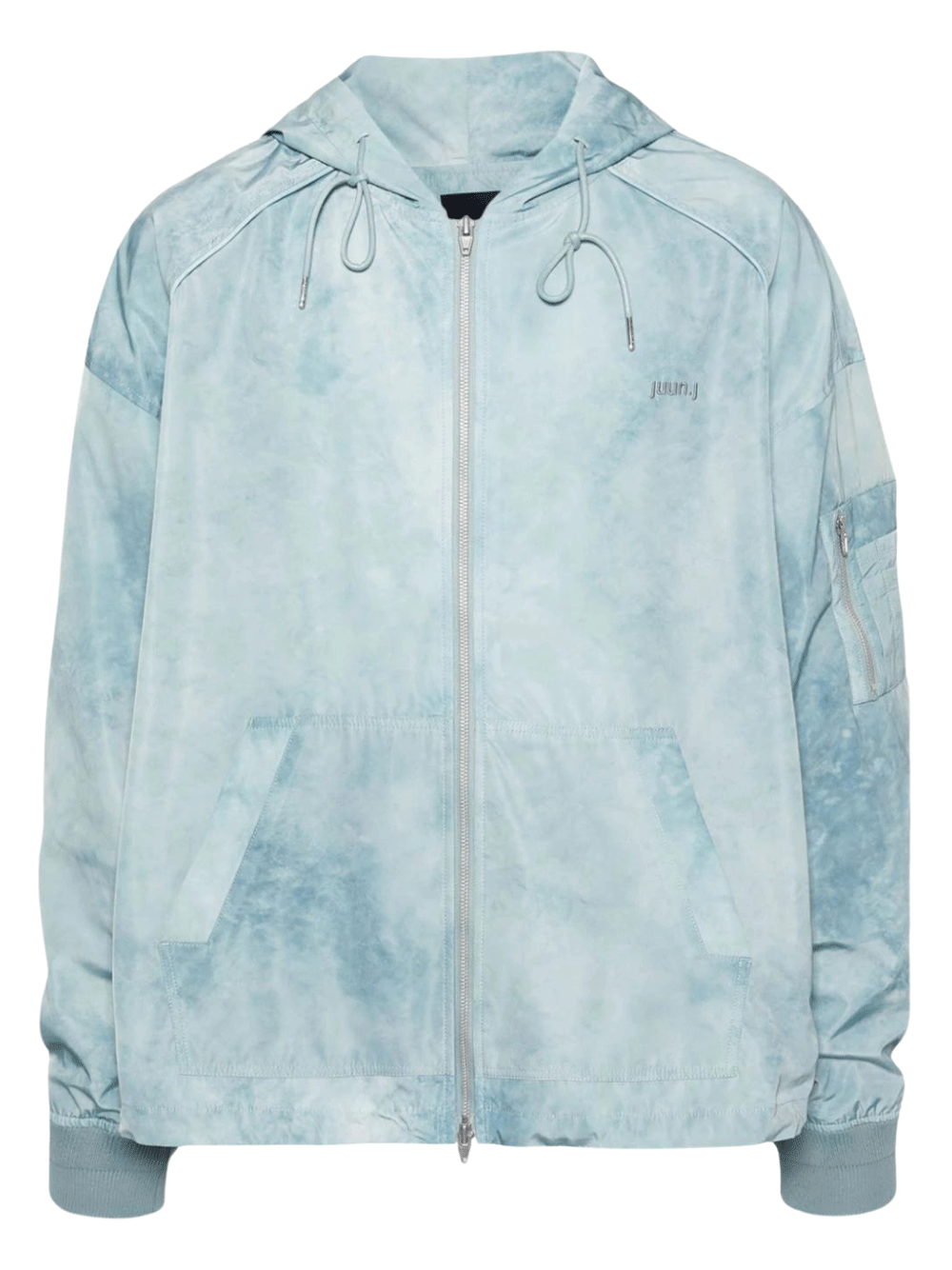 Juun.J-Dyeing-Like-Puckering-Hoodie-Green-1