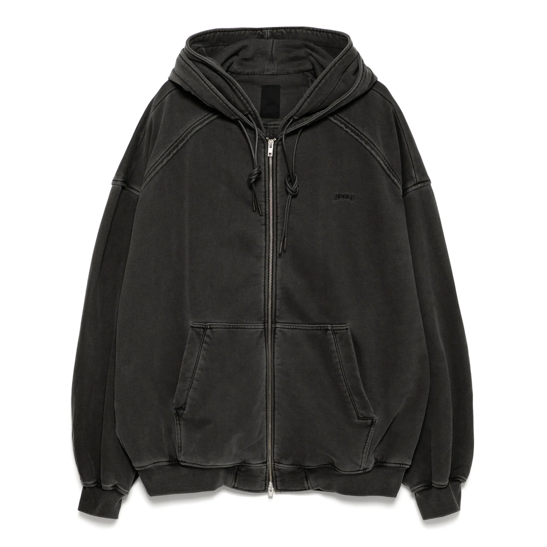 Double Layered Dyed Zip Hoodie