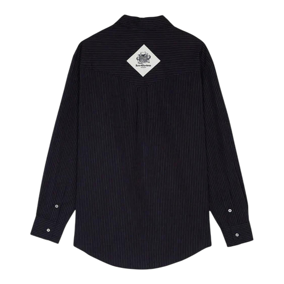 Club21 - Late Checkout - Navy Pinstripe Western Shirt - SHIRTS - Dark Blue