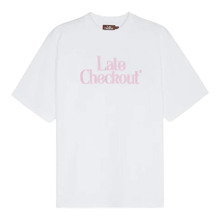 Club21 - Late Checkout - White Pink Logo Tee - TEES - White