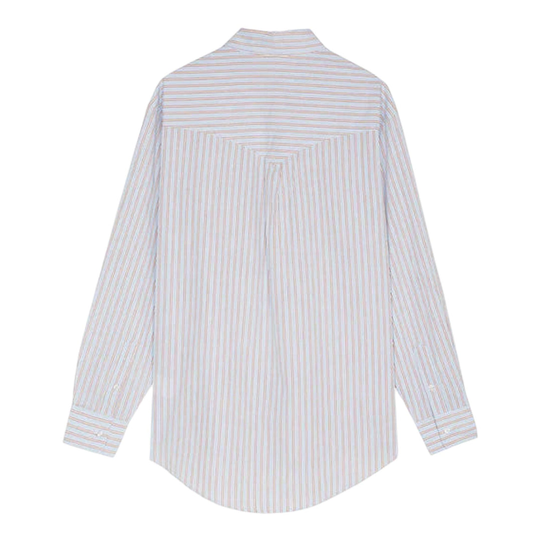 Club21 - Late Checkout - White/Pink Striped Flag Western Shirt - SHIRTS - Blue