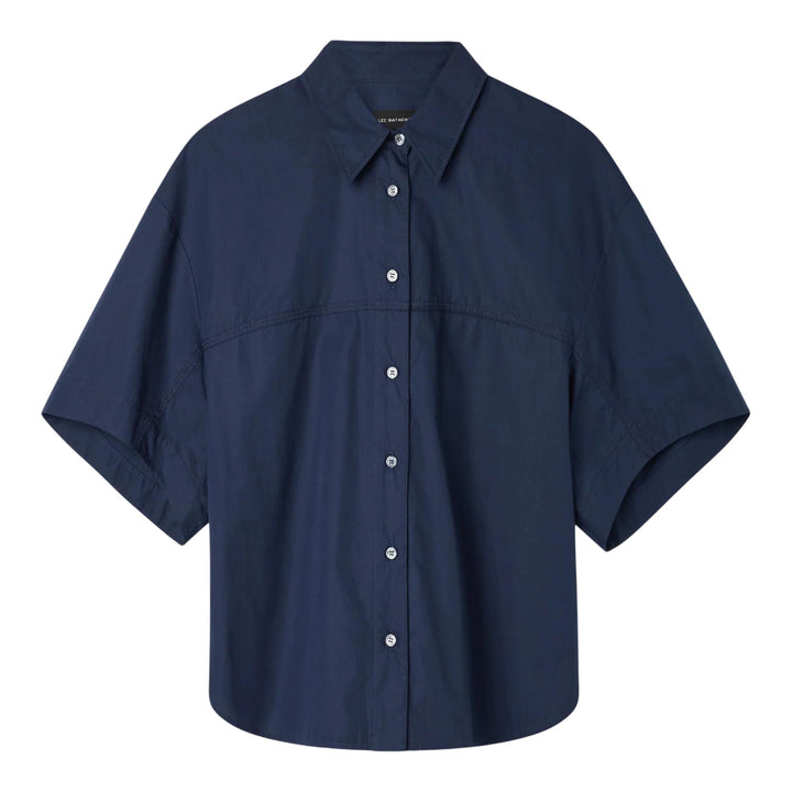 Club21 - Lee Mathews - Ella Short Sleeve Shirt - BLOUSES - Navy
