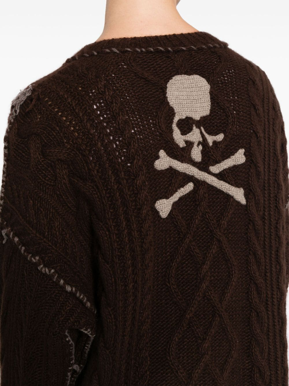 MASTERMIND-Oversized-Cashmere-Handknitted-Cardigan-Brown-5