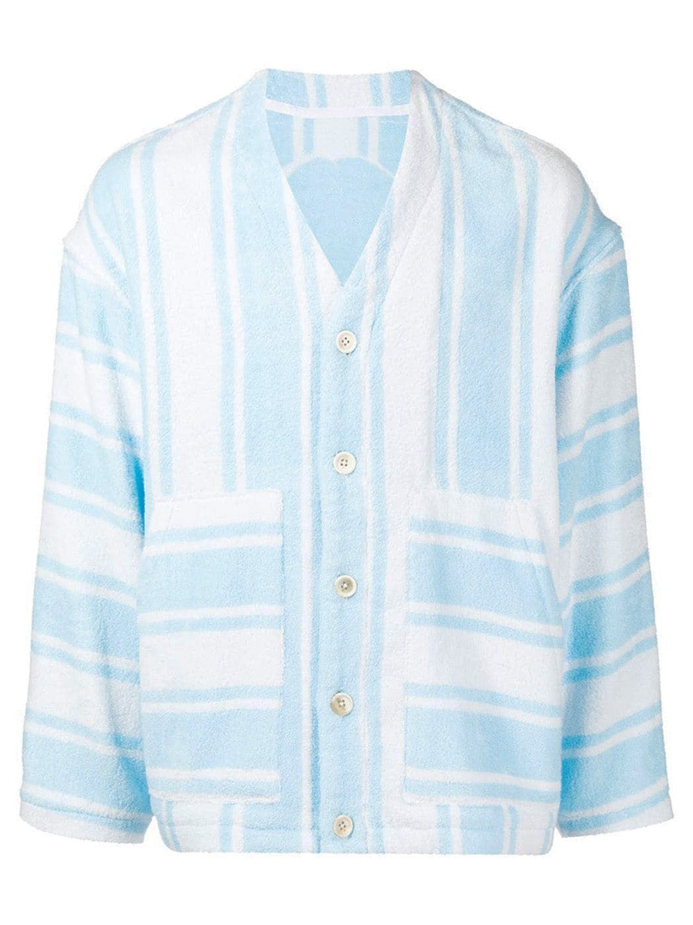       MASTERMIND-Striped-Pile-Cardigan-Light-Blue-1