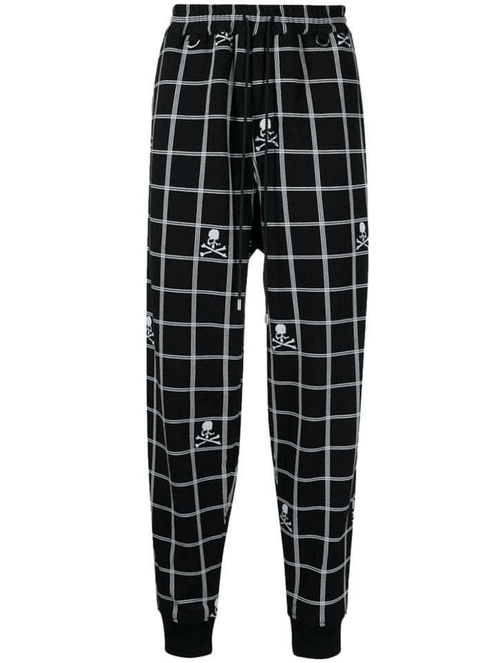 MASTERMIND-Tokyo-Revengers-Skull-Check-Sweatpants-Black-1