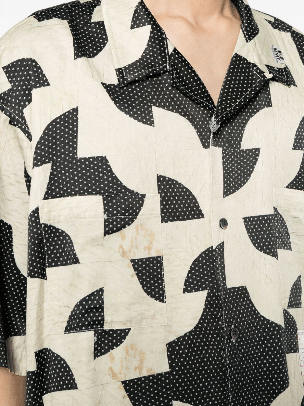 MIHARA-YASUHIRO-Drunkers-Path-Quilt-Pattern-Print-Shirt-Black-5