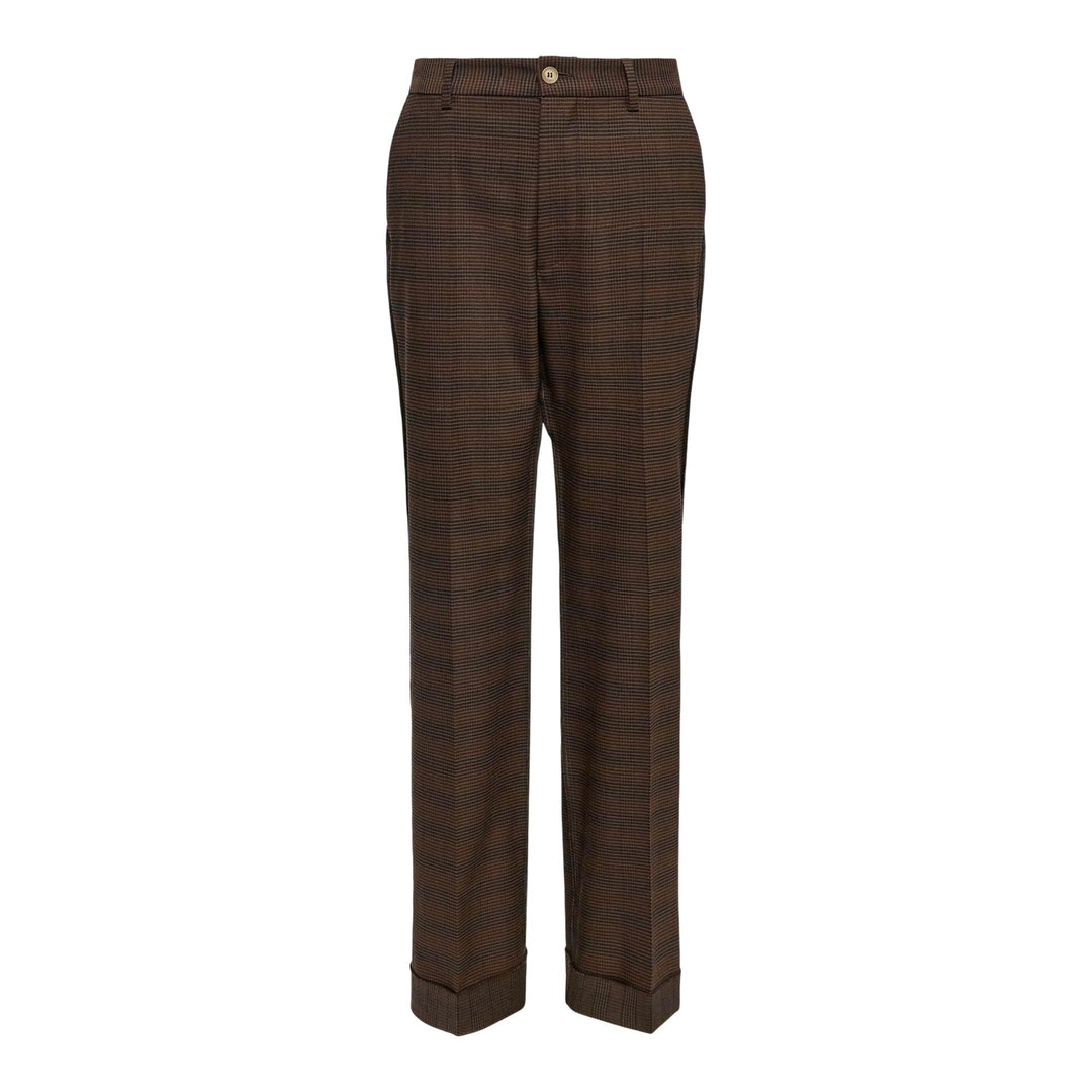 Club21 - MM6 - Checked Trousers - PANTS - Brown
