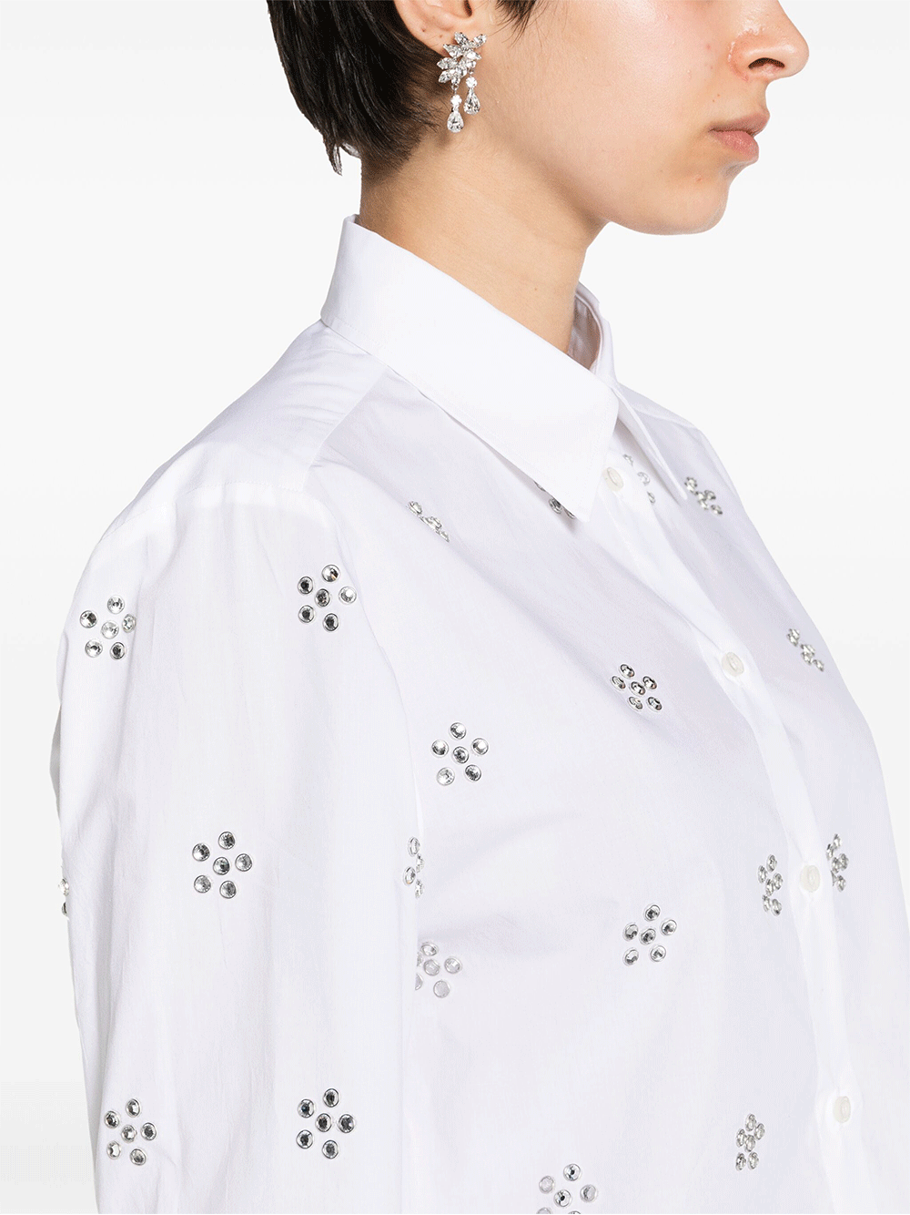 MSGM-Allover-Rhinestones-Cropped-Shirt-White-5