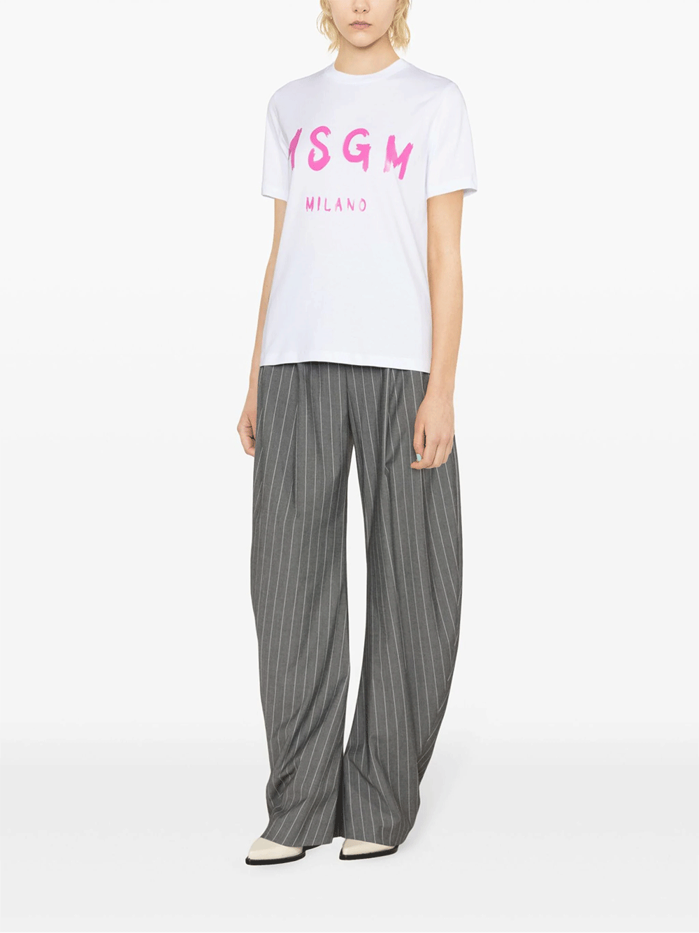 MSGM-Brushstroke-Logo-T-Shirt-White-4