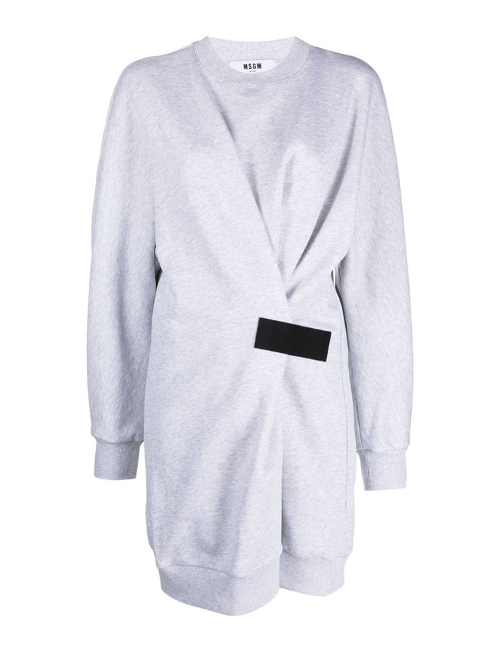     MSGM-Button-Detail-Mini-Dress-Grey-1