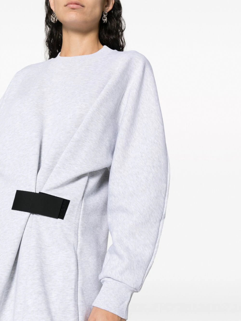 MSGM-Button-Detail-Mini-Dress-Grey-5