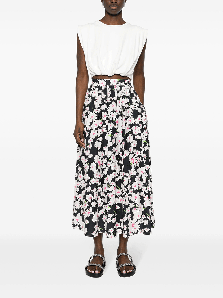 MSGM-Daisy-Print-Maxi-Skirt-Black-2