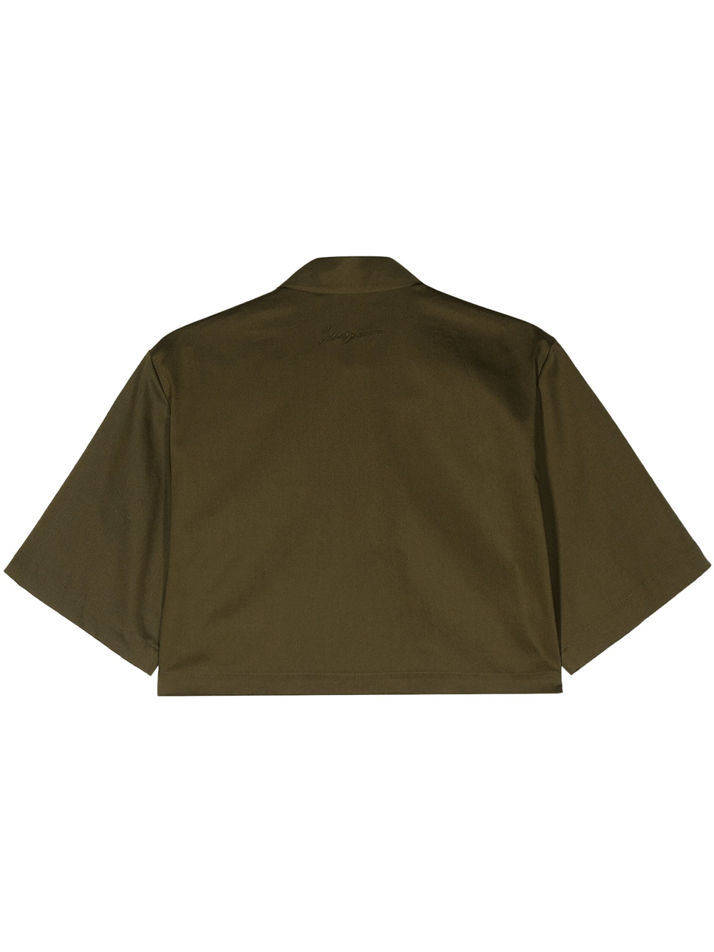 MSGM-Daisy-Utility-Cropped-Shirt-Dark-Green-2