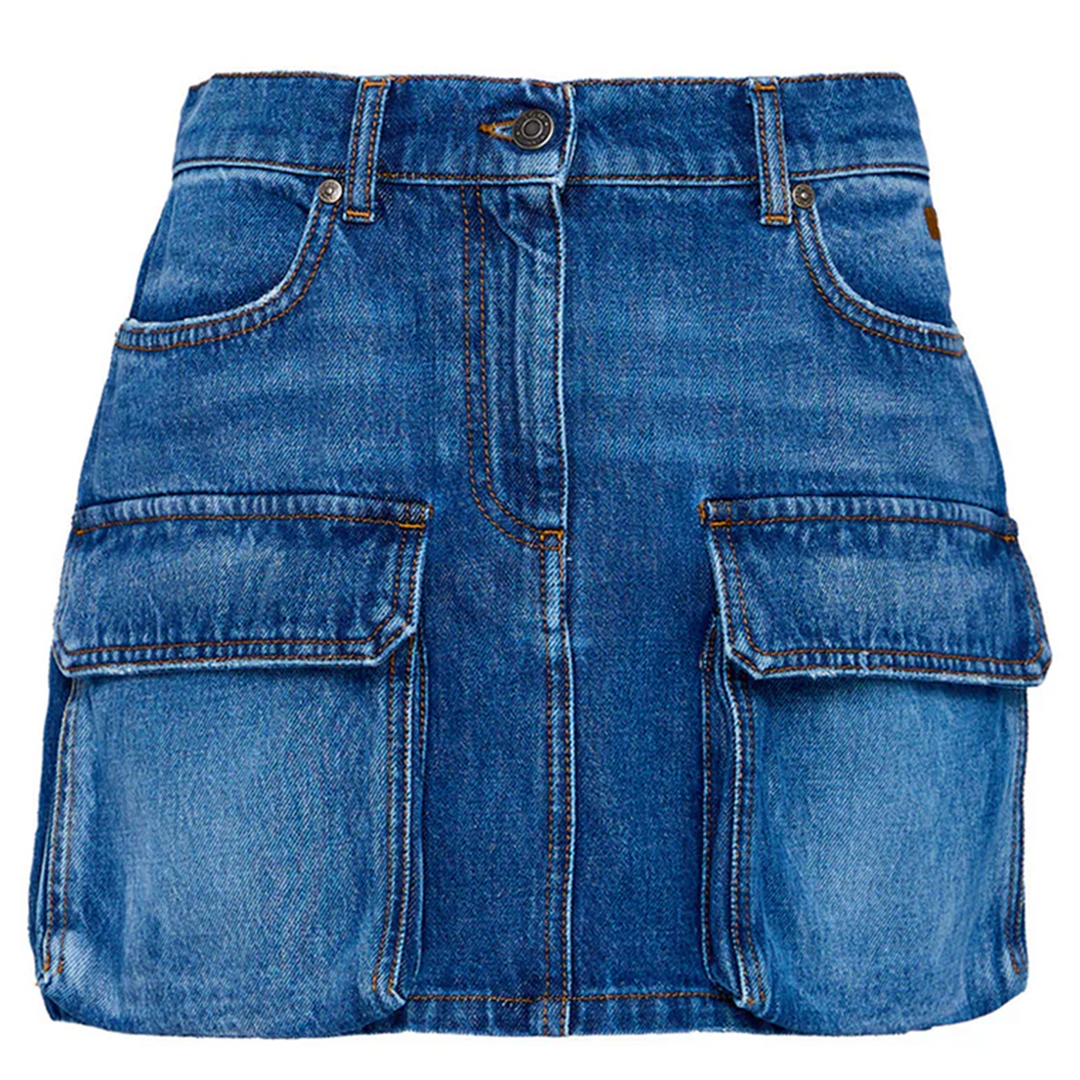 Denim Cargo Skirt