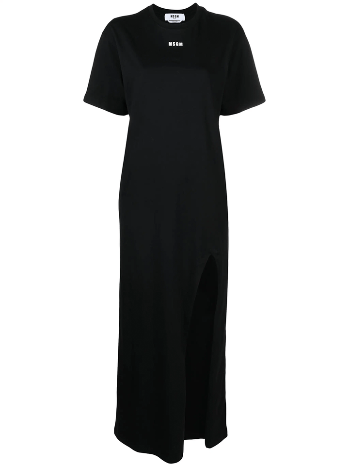 MSGM-Logo-T-Shirt-Dress-Black-1