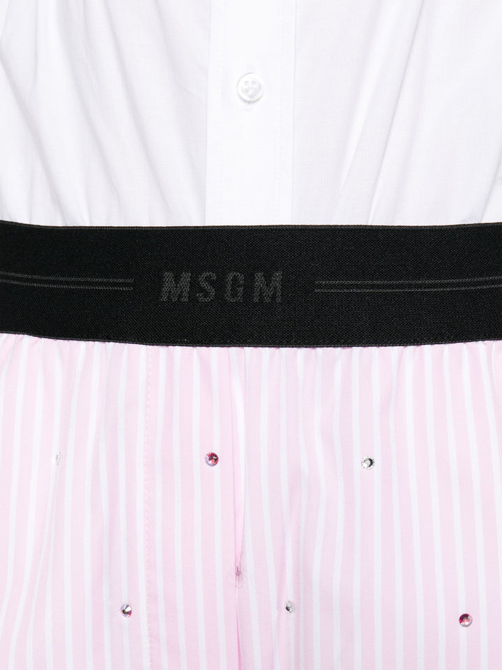 MSGM-Rhinestones-Cotton-Shorts-Pink-5