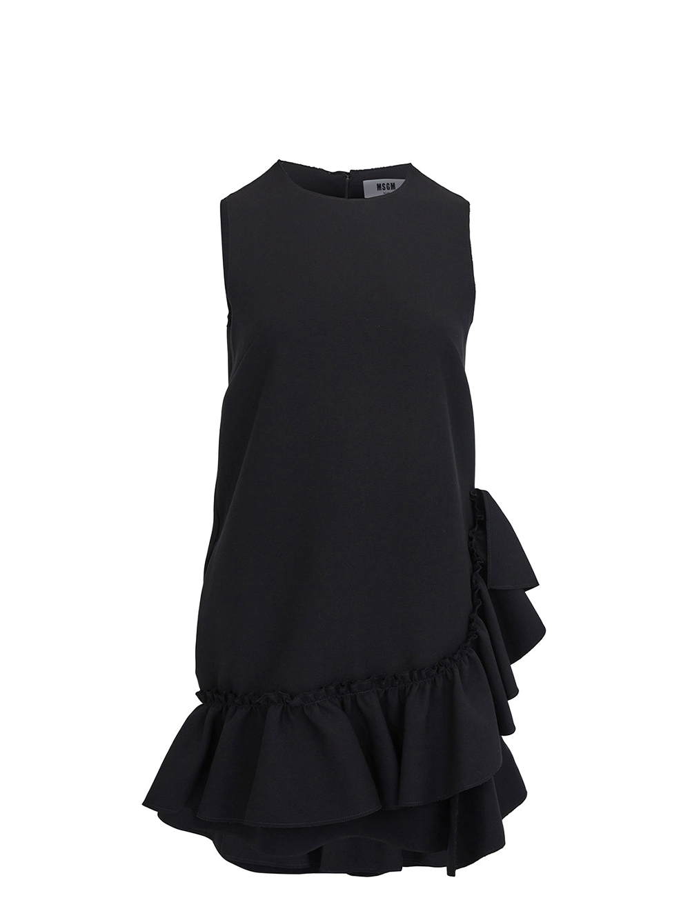 MSGM Ruffled Hem Mini Dress Black 1