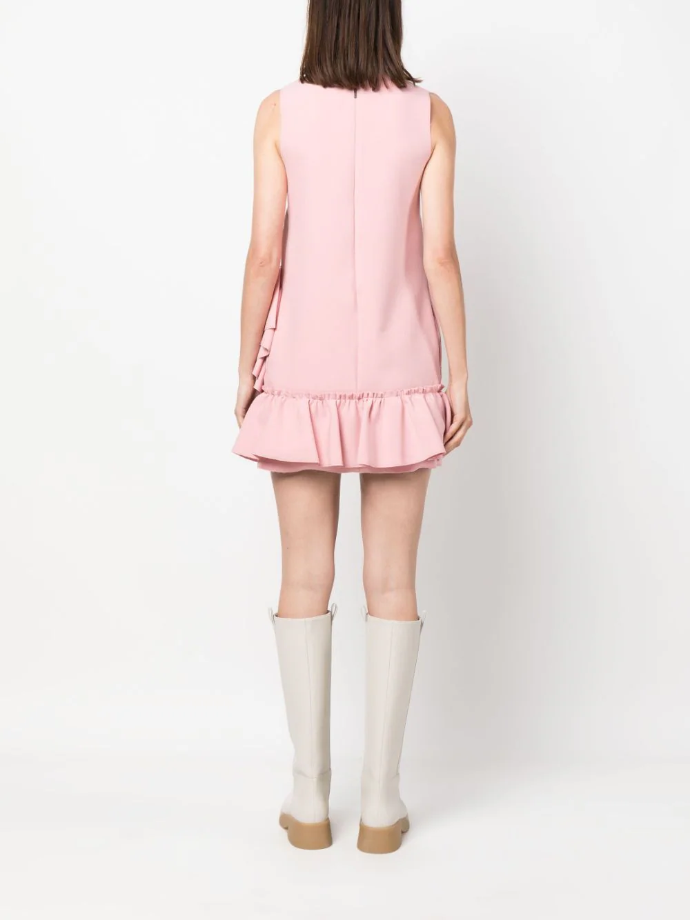 MSGM-Ruffled-Hem-Mini-Dress-Pink-4