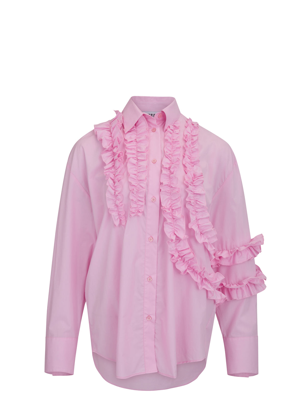 MSGM Ruffles Detail Long Sleeves Top Pink 1