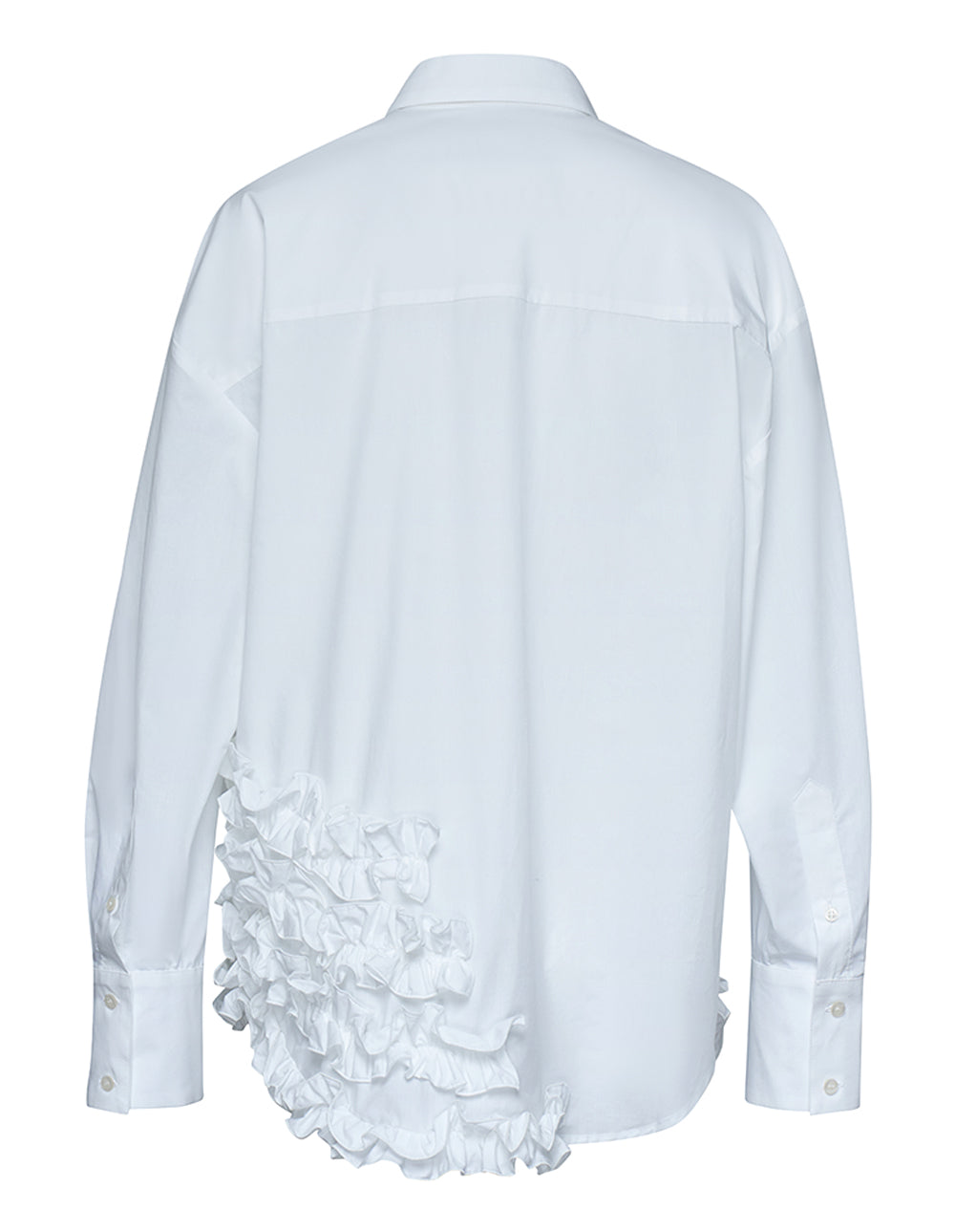 MSGM-Ruffles-Hem-Long-Sleeves-Shirt-White-2