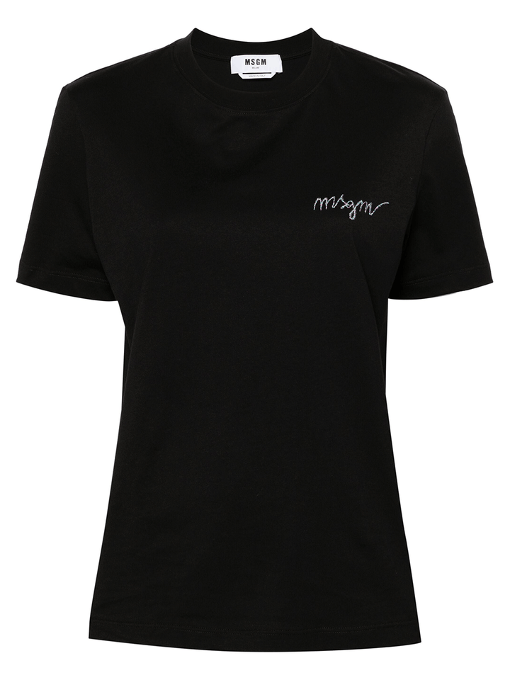 MSGM-Signature-Logo-T-Shirt-Black-1