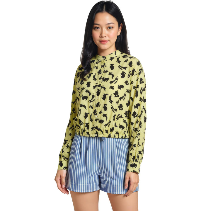 Club21 - MSGM - All Over Rabbits Button-Up Blouse - BLOUSES - Yellow