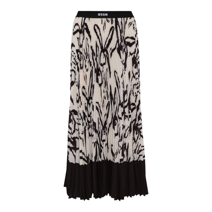 Club21 - MSGM - All Over Rabbits Logo Waistband Skirt - SKIRTS - White