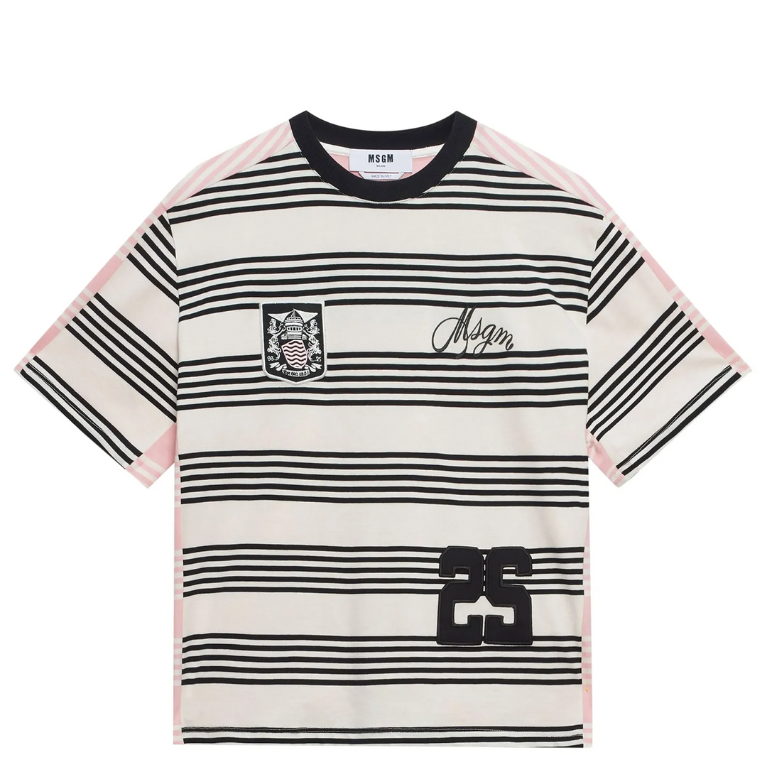 Bicolor Stripe Oversized Tee