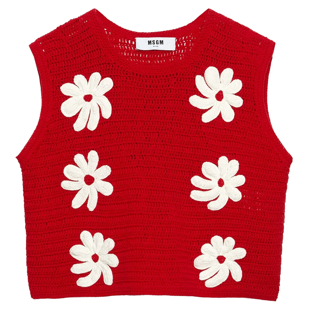 Crochet Floral Knit Top